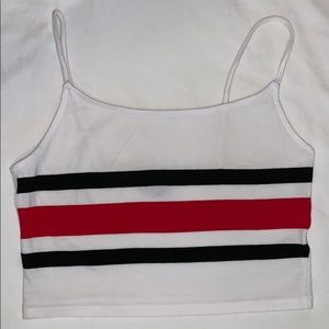 Striped white crop top